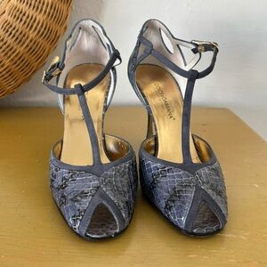 Dolce & Gabbana Gray blue Snakeskin Women's Heels